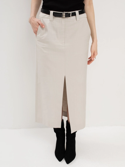 Удлиненная юбка-карандаш с разрезом