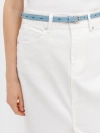 Белая джинсовая юбка с разрезом