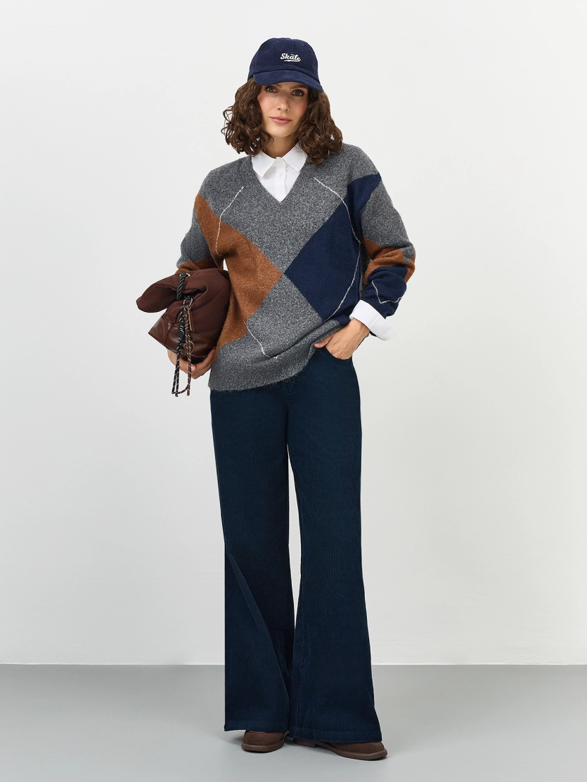 Свитер с узором "аргайл"