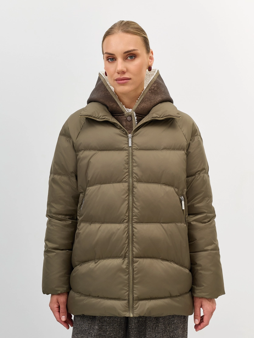 Куртка с манишкой из искусственной овчины