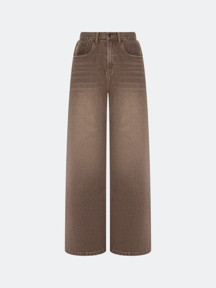 Широкие джинсы кофейного цвета