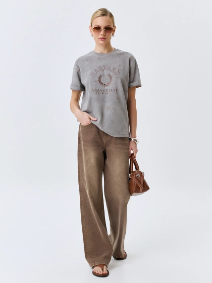 Широкие джинсы кофейного цвета