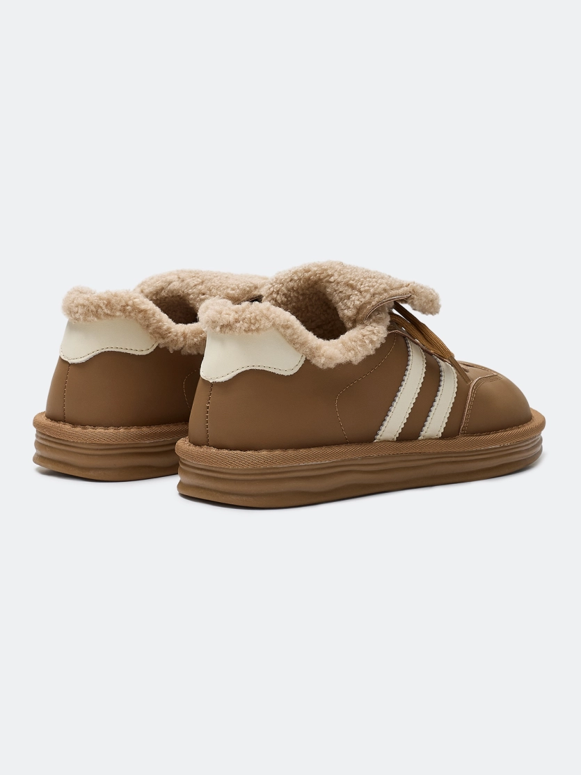 Утепленные кеды с искусственным мехом