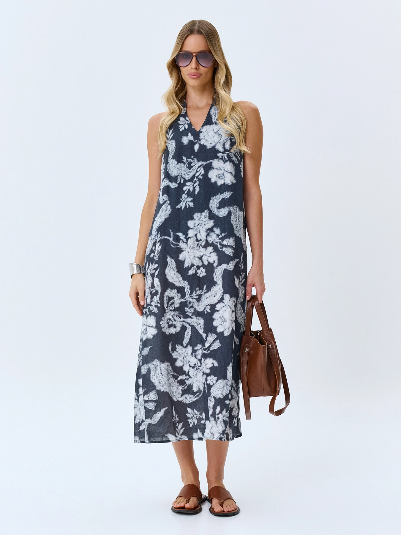 Платье из вискозы с флоральным принтом SAVAGE