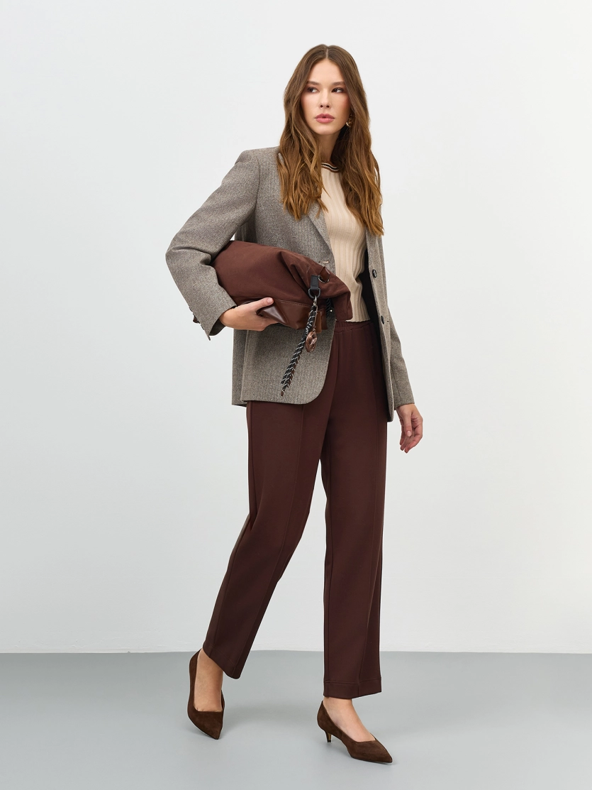 Укороченный джемпер в рубчик