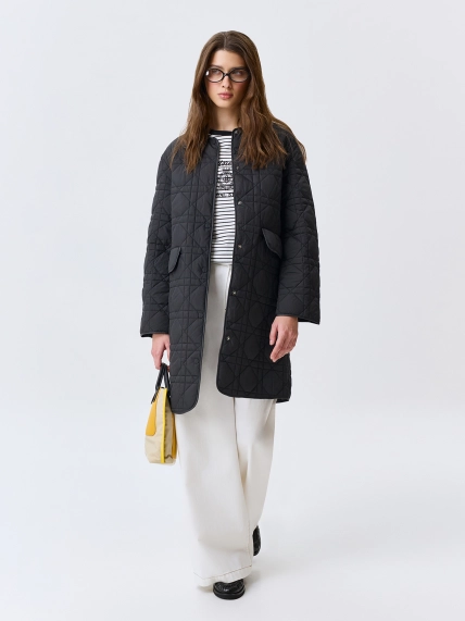 Укороченное стеганое пальто