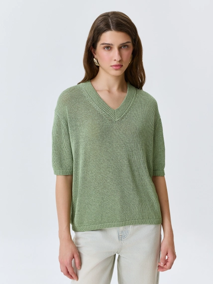 Свободный джемпер из  фактурной пряжи