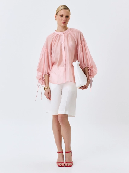 Льняные бермуды с мягкими стрелками