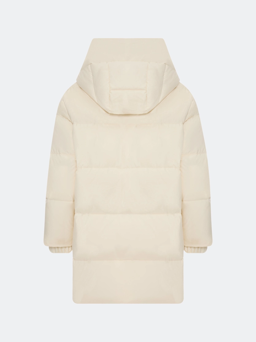 Укороченный пуховик с акцентным воротником