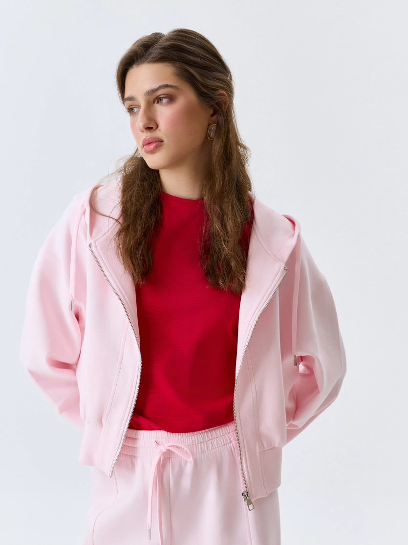 Укороченное худи на молнии