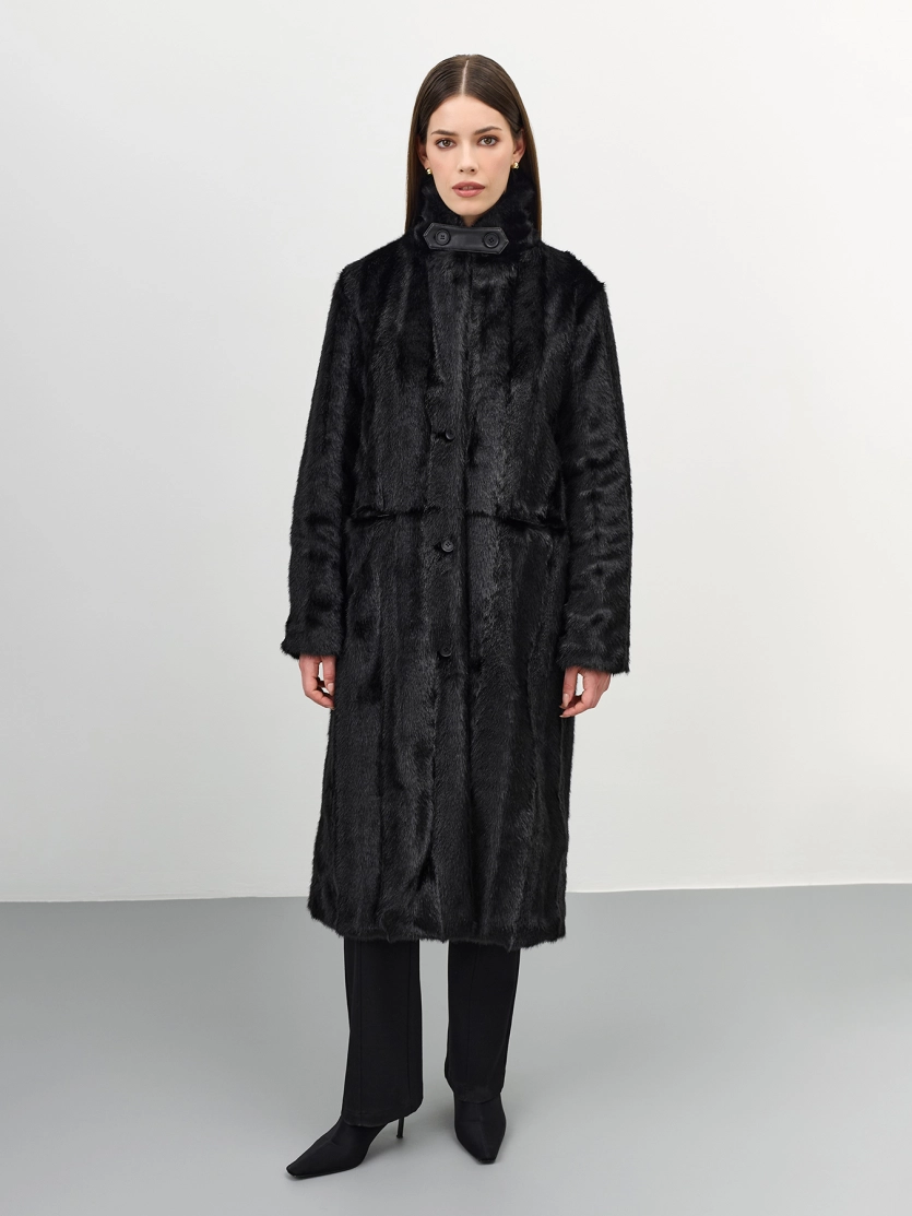 Шуба из искуственного меха норки