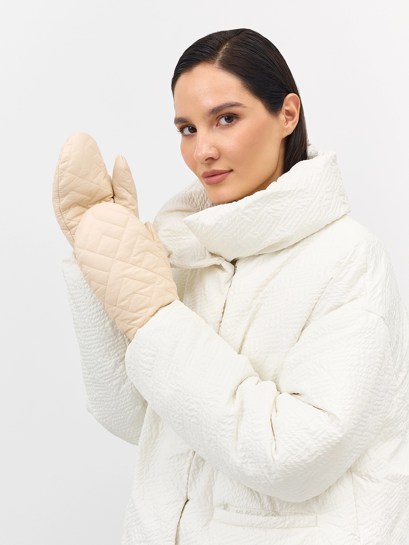 Утепленные варежки с ромбовидной стежкой SAVAGE