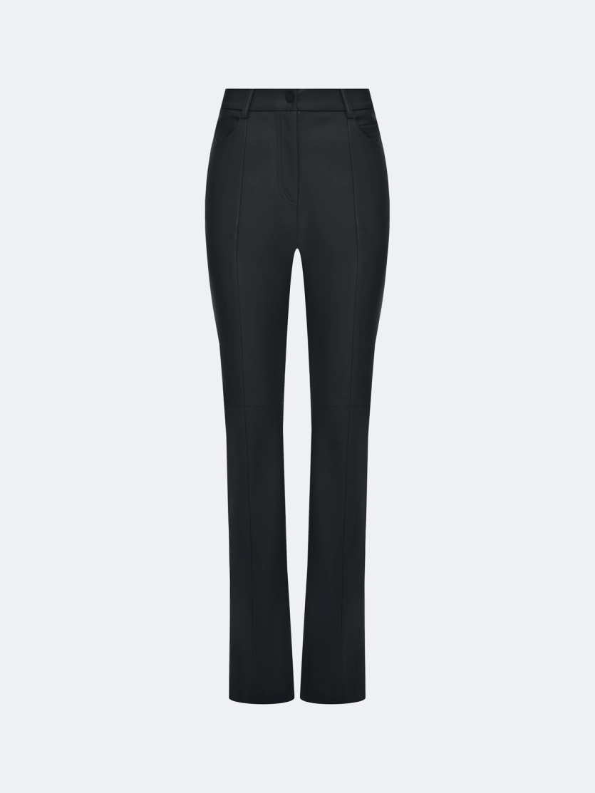 Брюки из экокожи с рельефами