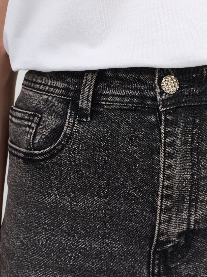 Широкие графитовые джинсы