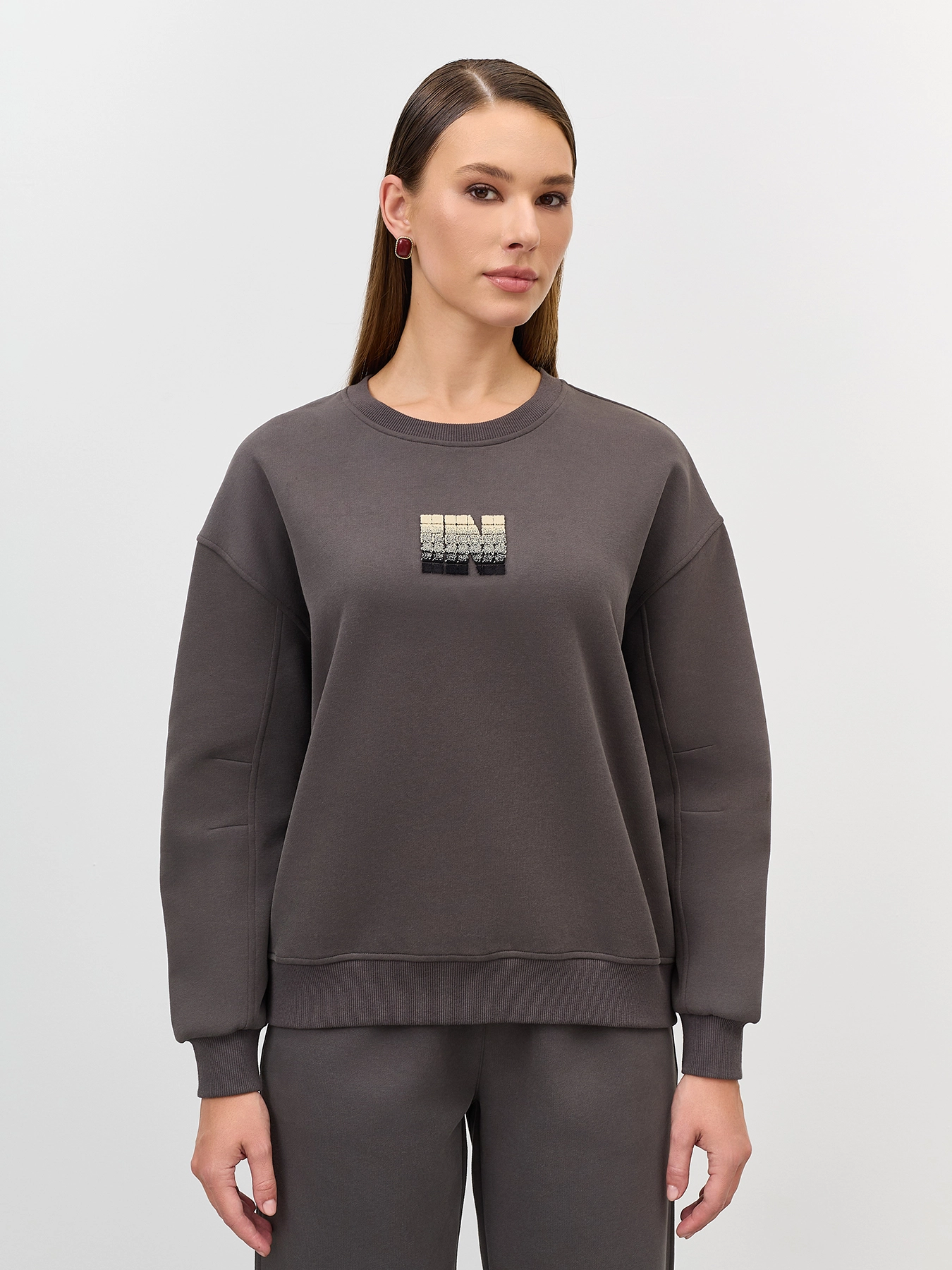 Свитшот из смесового хлопка с вышивкой SAVAGE