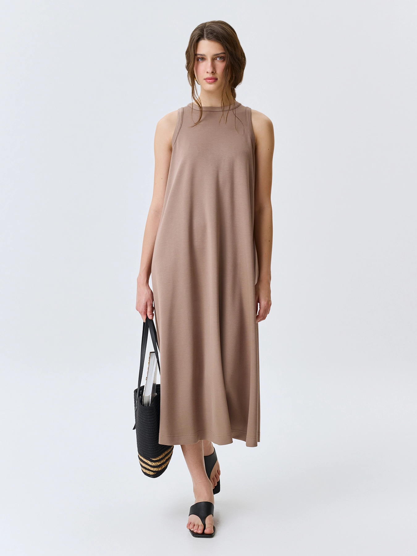 Трикотажное платье-макси с поясом SAVAGE