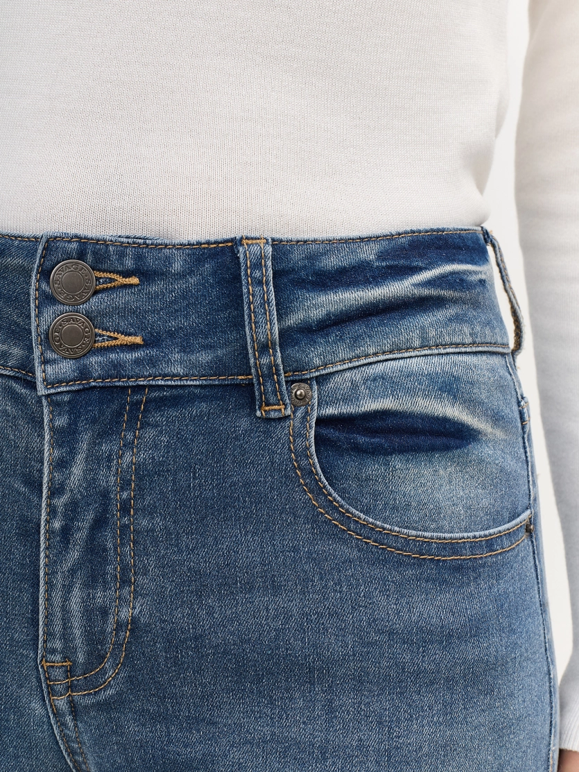 Джинсы slim с широким поясом