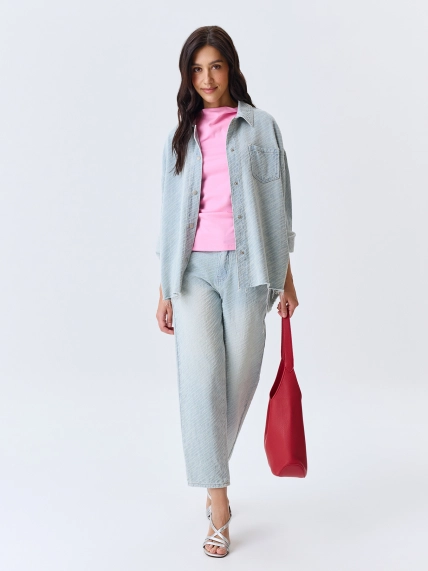 Рубашка из фактурного денима