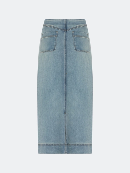 Прямая джинсовая юбка-миди