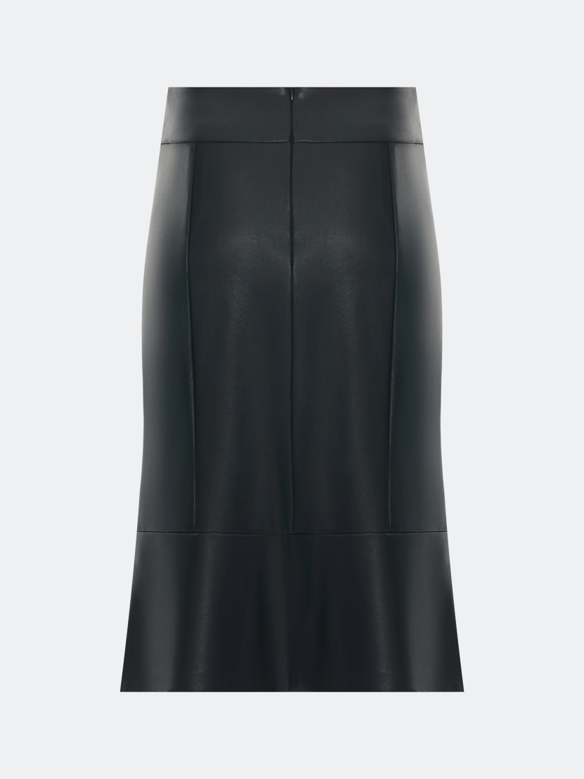 Юбка из экокожи с декоративными молниями