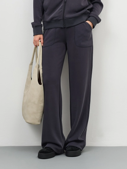 Брюки из смесового модала с широким поясом