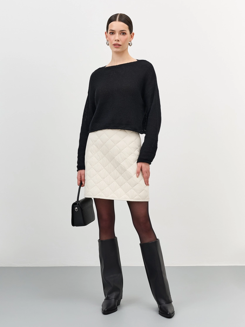 Стеганая юбка-мини