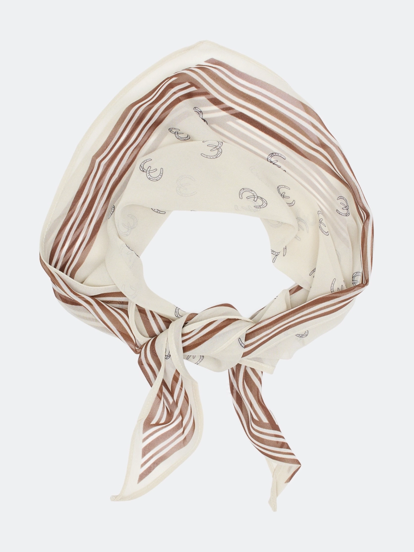 Легкий шейный платок цвета экрю