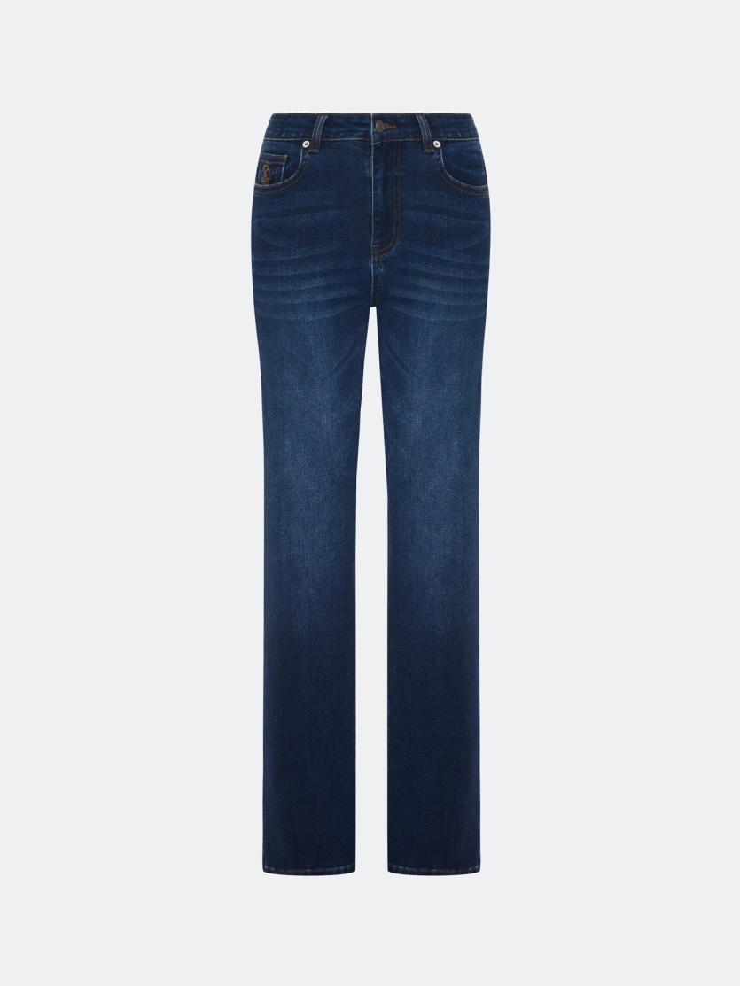 Джинсы с минималистичной вышивкой