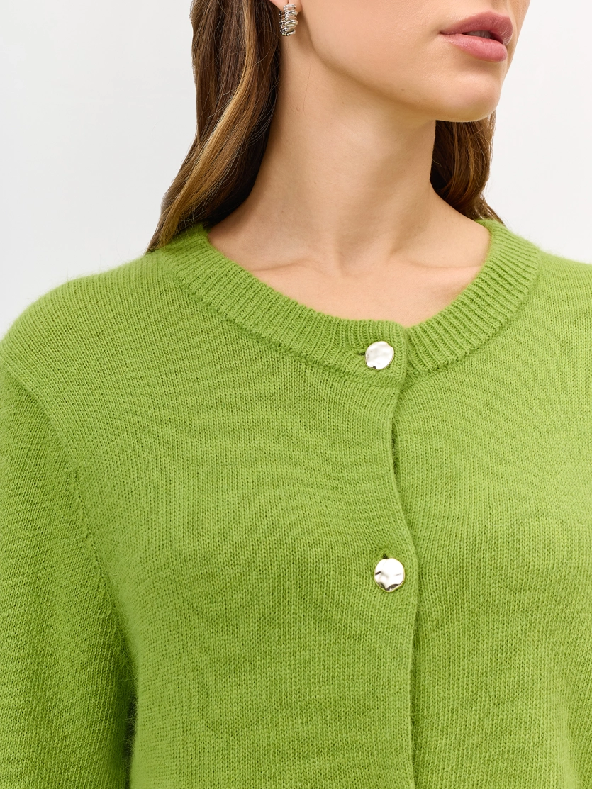 Яркий кардиган с ангорой