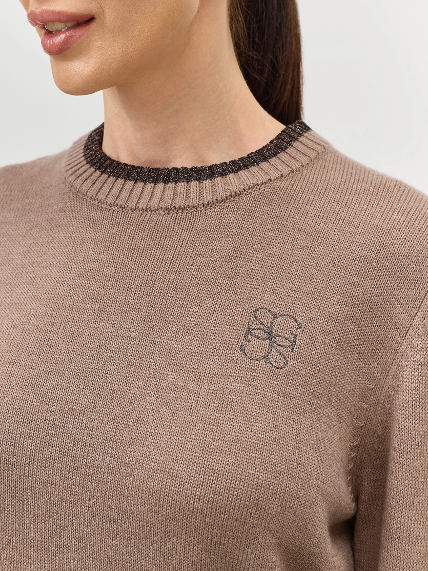 Вязаный джемпер с контрастным кантом