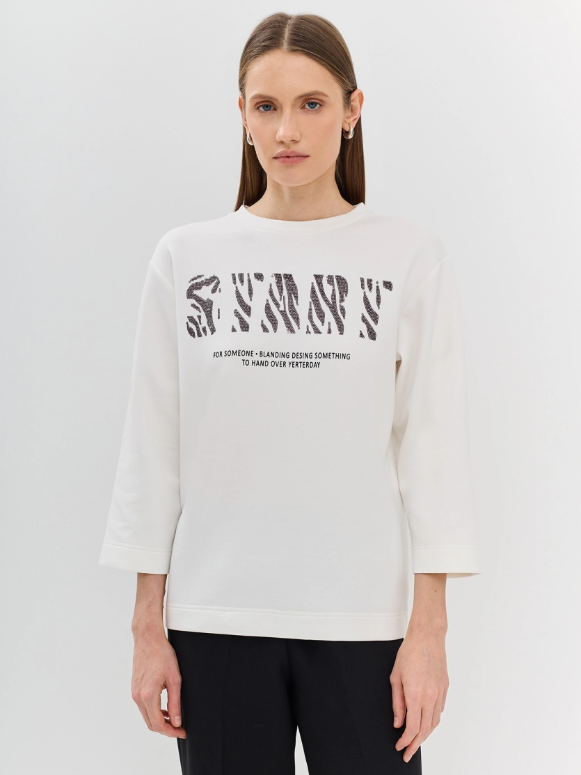 Oversize свитшот с вышивкой