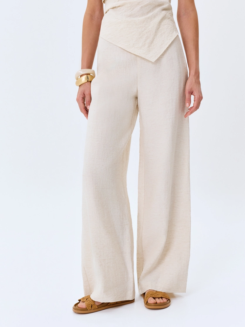 Фактурные брюки из смесового льна