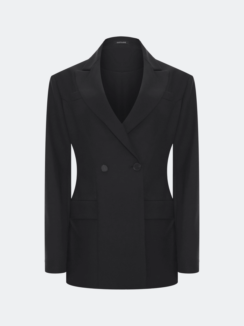 Приталенный двубортный блейзер 