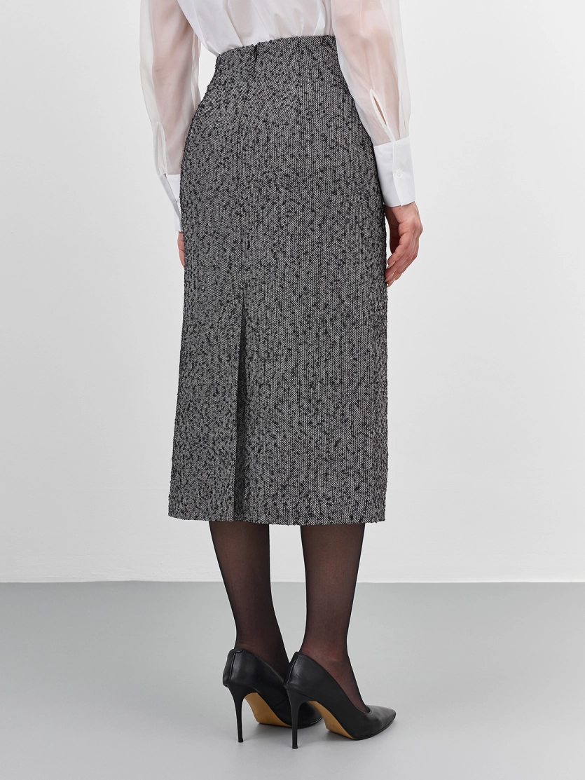 Прямая юбка из твида