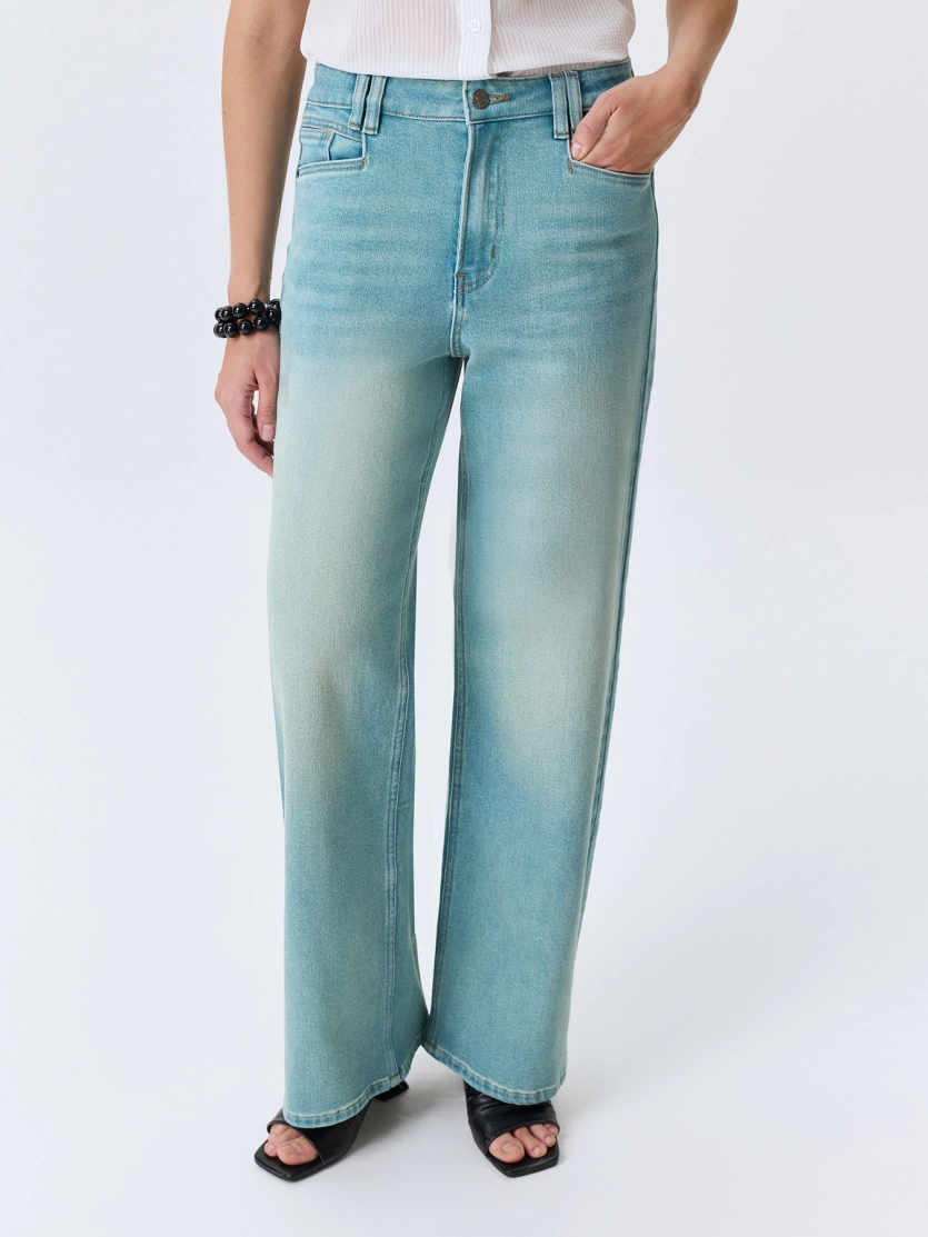 Бирюзовые джинсы Straight fit