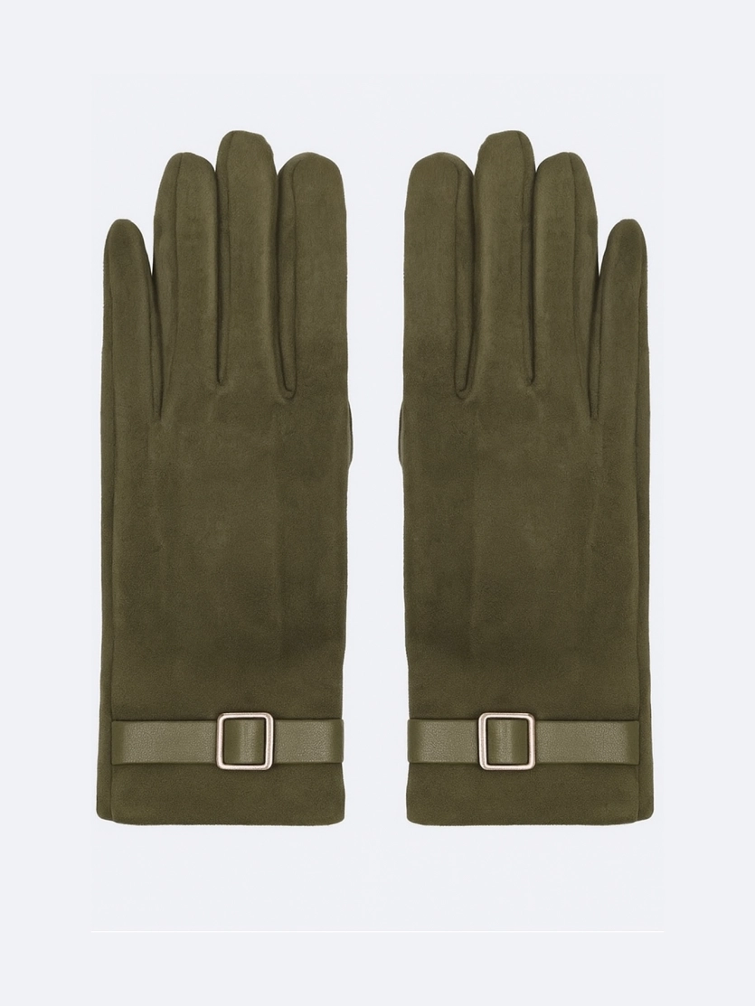 Перчатки с декоративным хлястиком