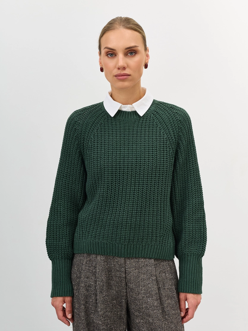 Объемный свитер из смесового хлопка