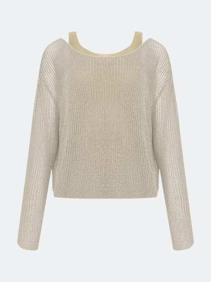 Ажурный комбинированный джемпер