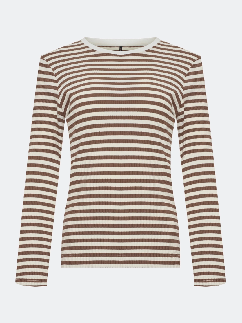 Базовый лонгслив в контрастную полоску