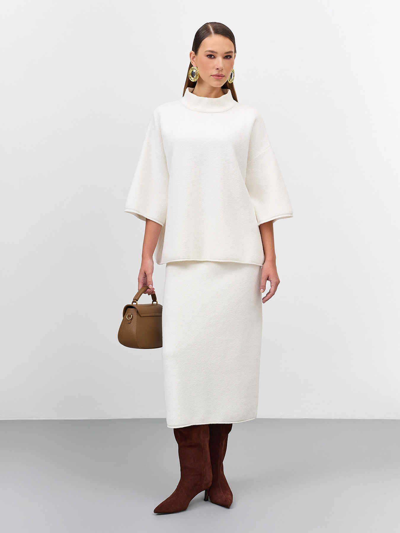 Юбка-миди из текстурной пряжи SAVAGE