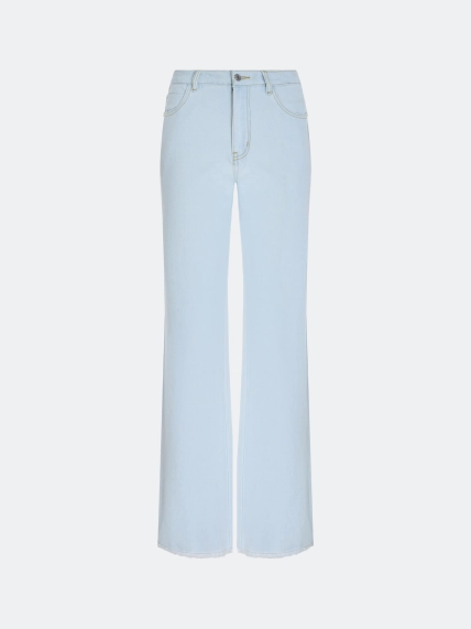 Светлые джинсы с разрезами 