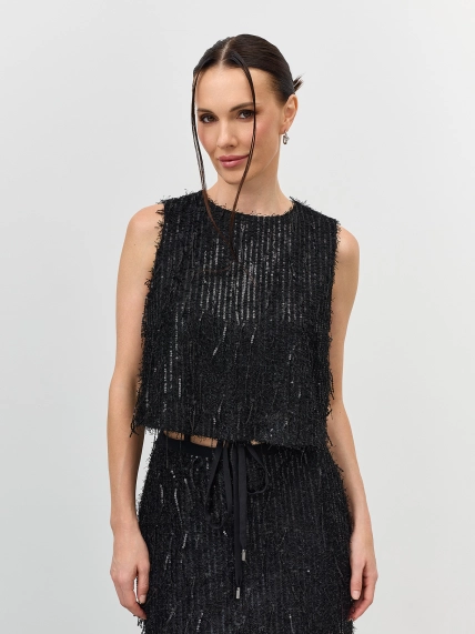 Топ с пайетками и бахромой