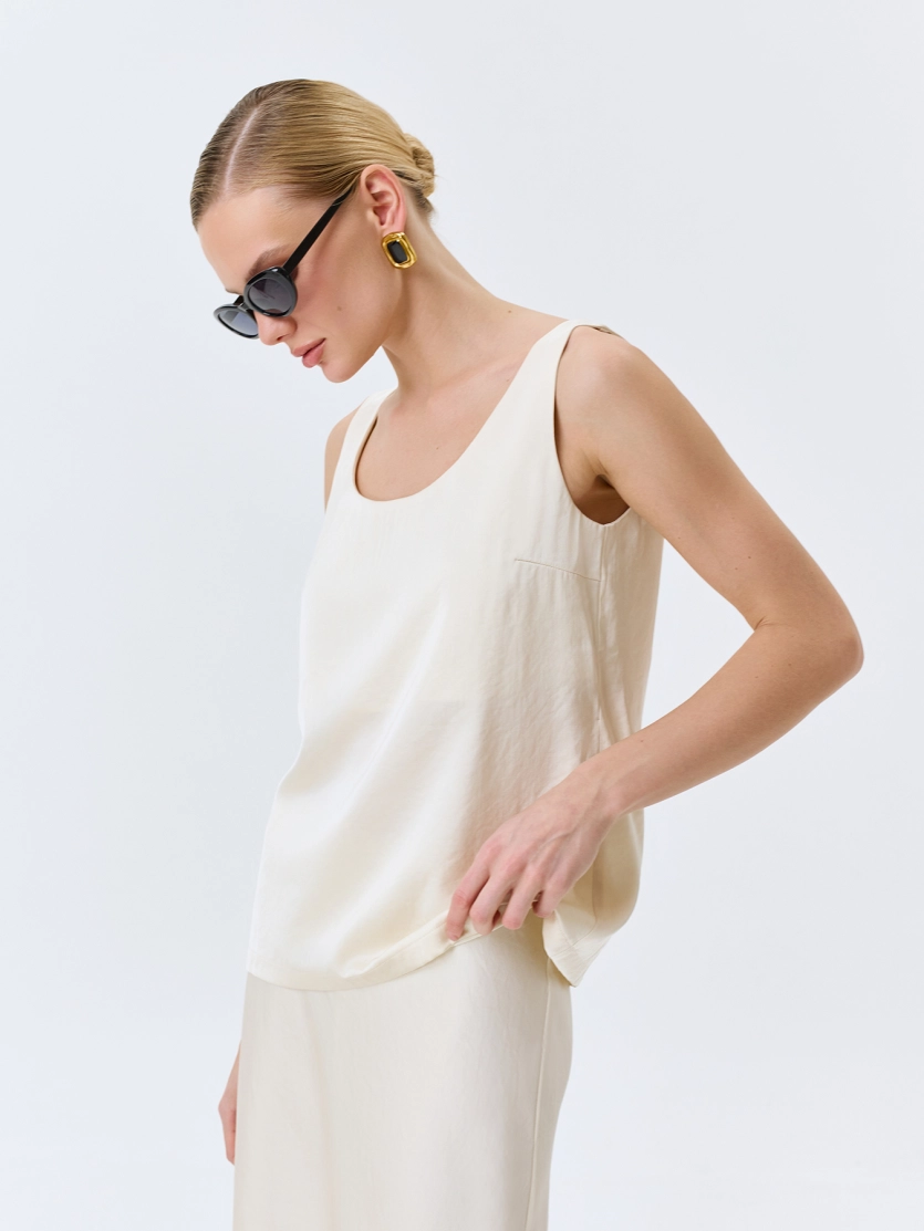 Свободный сатиновый топ