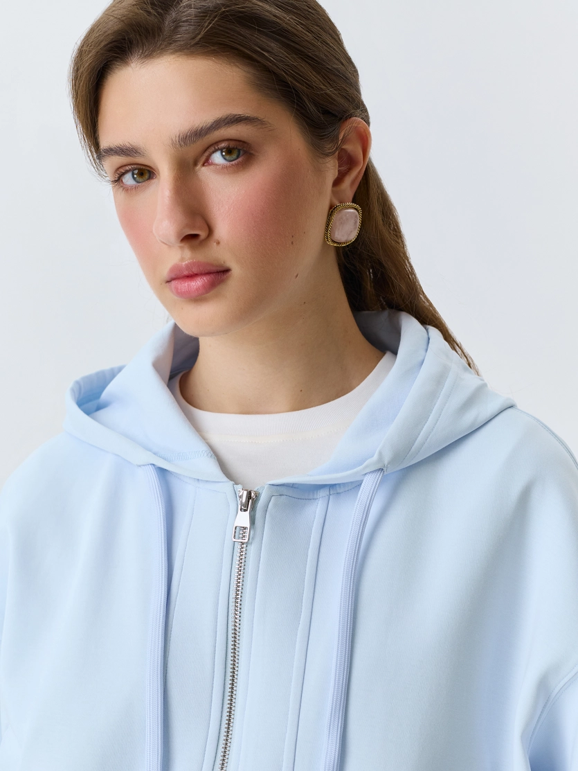 Укороченное худи на молнии