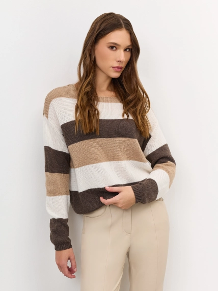 Тонкий джемпер в контрастную полоску