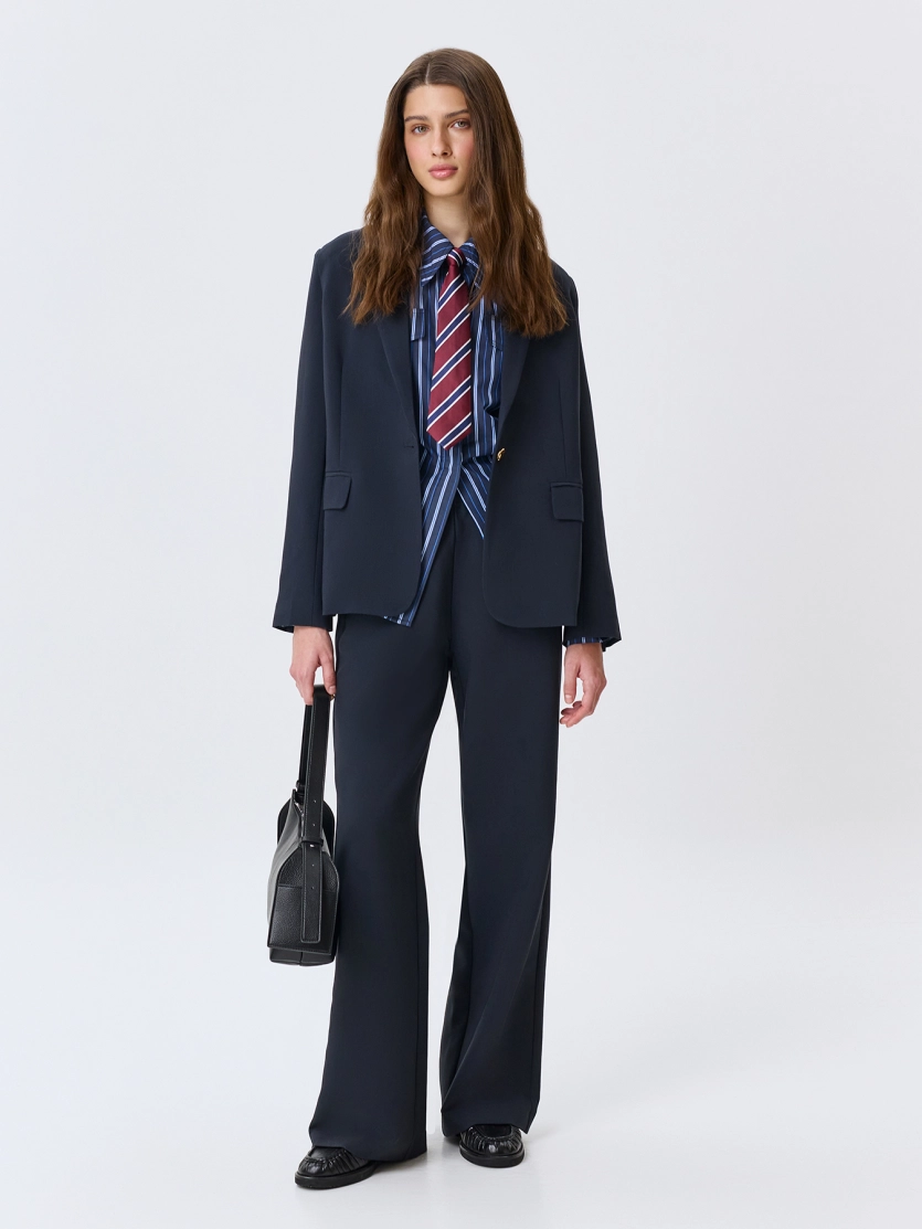 Однобортный свободный жакет