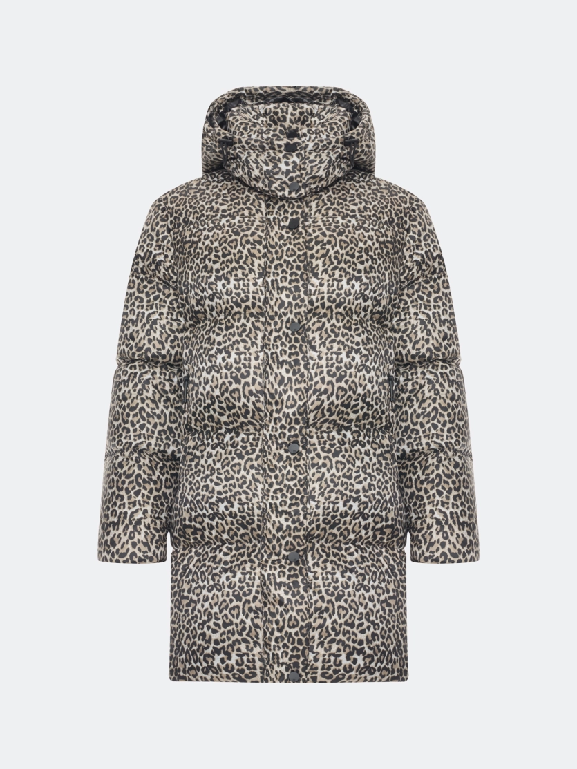 Пуховик с анималистичным принтом