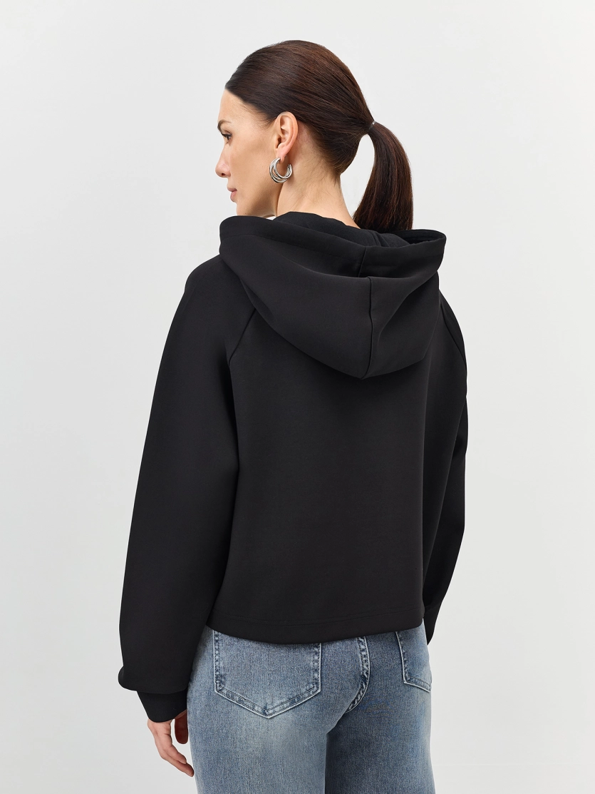 Худи с декором из экокожи