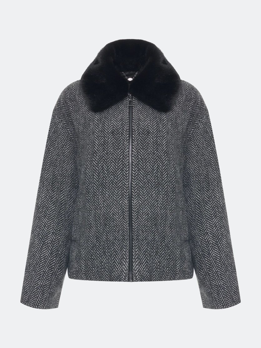 Куртка с воротником из искусственного меха