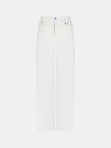 Белые джинсы с вышивкой и цветной фурнитурой 